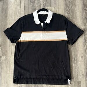 Banana Republic Black and White Polo Shirt Classic Design